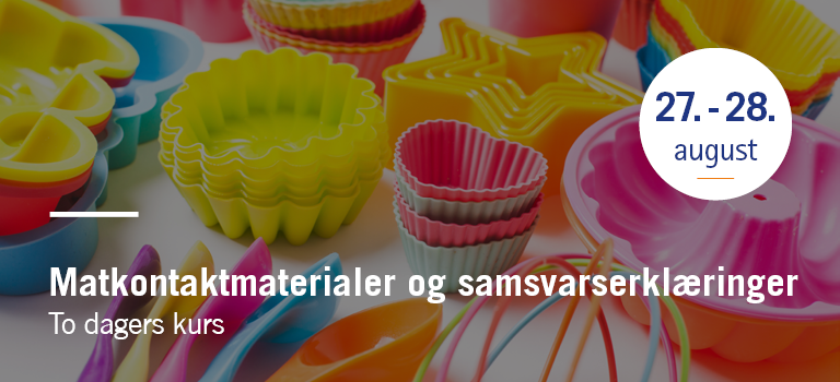 Kurs om matkontaktmaterialer og samsvarserklæringer
